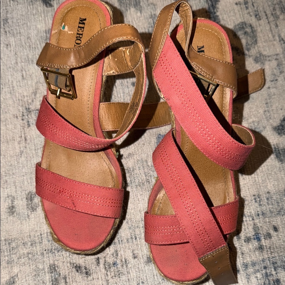 Merona Women's Coral and Tan Sandals